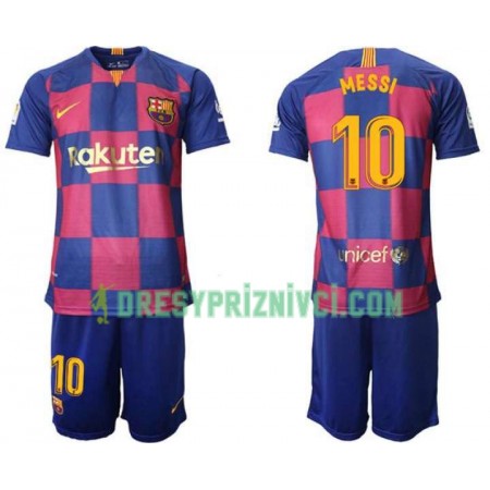 Fotbalový Komplet FC Barcelona Lionel Messi 10 Dětské Domácí 2019-2020 Krátký Rukáv (+ trenýrky)